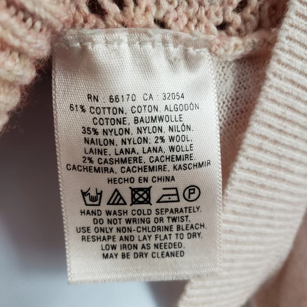 NWOT Anthropologie Moth pink cable knit cotton wool blend cardigan Womens Small - Picture 2 of 7